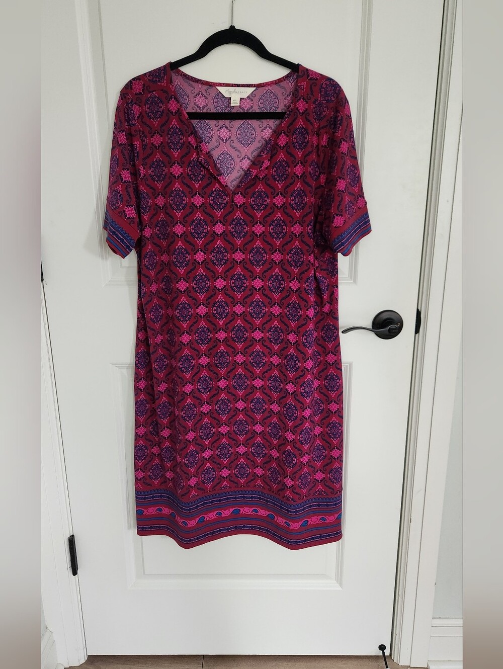 Magnolia Pink & Purple Printed V-Neck Midi Dress
